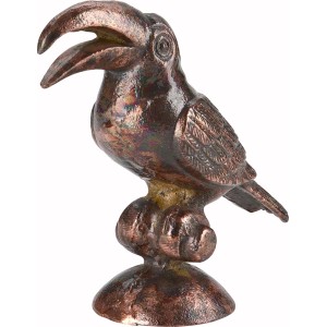 Dekorativer Vogel Dark Wonder in Bronze-Gold, 17,5 cm hoch, für tropisches Flair.