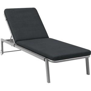 Sonnenliege Olary mit grauem (Ersatz-)Kissen aus Polyester für hohen Liegekomfort.