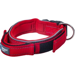 Rotes ArmoredTech Hundehalsband Dog Control XS (31-35 cm) mit Kurzleine und Reflektor.