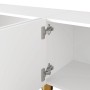 okwish TV-Schrank Lowboard mit Bogenrelief 4 Türen Metallfüße Wohnzimmer 180x35x40cm Weiß_7