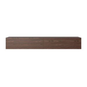 Selsey TV-Hängeboard Bisira 200 cm in Nussbaum Holzoptik mit grifflosen Fronten und 2 Klapptüren.