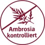 Symbol "Ambrosia kontrolliert" für Fidelio Sonnenblumenkerne als Wildvogelfutter.