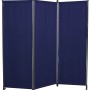 Blauer Angerer Paravent, 3-teilig, Swingtex-Stoff, ideal als Sichtschutz für Garten und Terrasse.