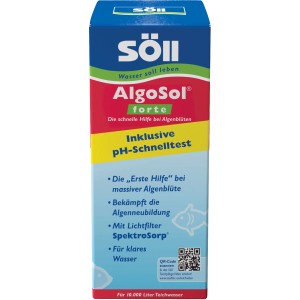 Söll AlgoSol forte 500ml: Algenbekämpfungsmittel für klares Teichwasser, mit Lichtfilter SpektroSorp.