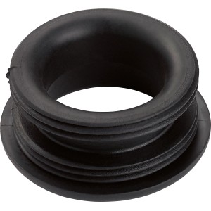 Schwarzer Gewindenippel (Ø 47,8 mm x Ø 32 mm) für Siphondichtungen.
