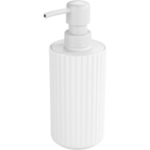 Weißer Allstar Seifenspender Minas mit Rillenmuster, 280 ml Füllmenge.