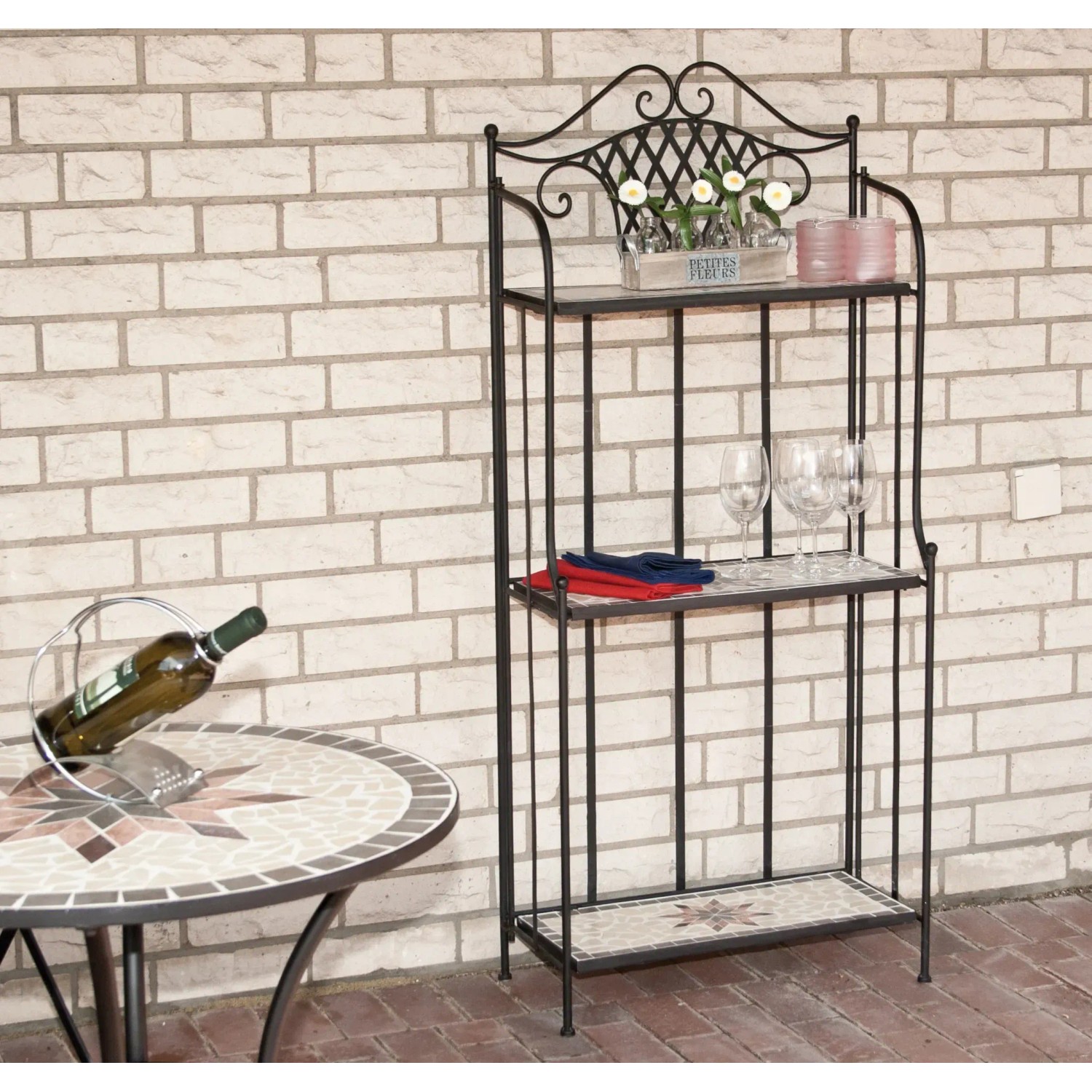 Siena Garden Regal Stella mit drei Mosaik-Böden, ideal für Garten und Balkon.