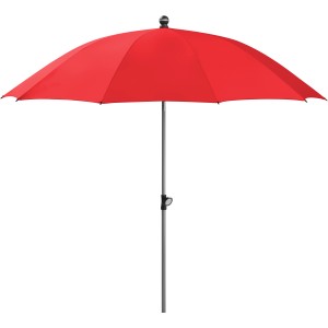 Roter Schneider Marktschirm, Ø 220 cm, mit Push-Up Mechanik. Sonnenschirm für Garten und Balkon.