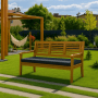 Anthrazitfarbenes Gartenbank Kissen 110x50x7cm für 2-Sitzer Bänke im Garten.