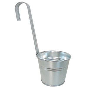 Hängewandeimer aus Zink, 15,5x15x37cm, ideal für Pflanzen und Blumen.