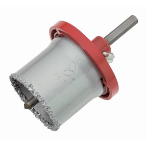 LUX HM-Lochsäge-Set 67 mm für präzise Löcher in Stein und Fliesen.