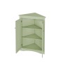 okwish Eckschrank mit 2 Türen 3 Ebenen Lackoberfläche Dreiecksschrank 61.5x80cm Grün