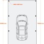 Skizze: Holzbrüder Camping-Carport Ralf, 400x700 cm, mit Wohnmobil und Maßangaben.