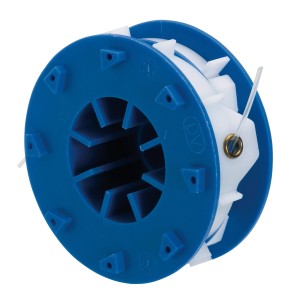 LUX Ersatzspule T 312 für Rasentrimmer, Doppelfaden 1,5 mm, 2x5m, blau/weiß.