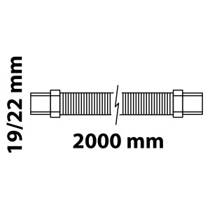 Kirchhoff Spiral-Ablaufschlauch, 2 m, mit Aufhängung, Anschluss 26,4 mm (3/4 Zoll).