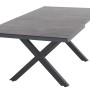 Ausziehbarer Siena Garden Gartentisch Ferrostone, 100x260 cm, mit grauem Aluminiumgestell.