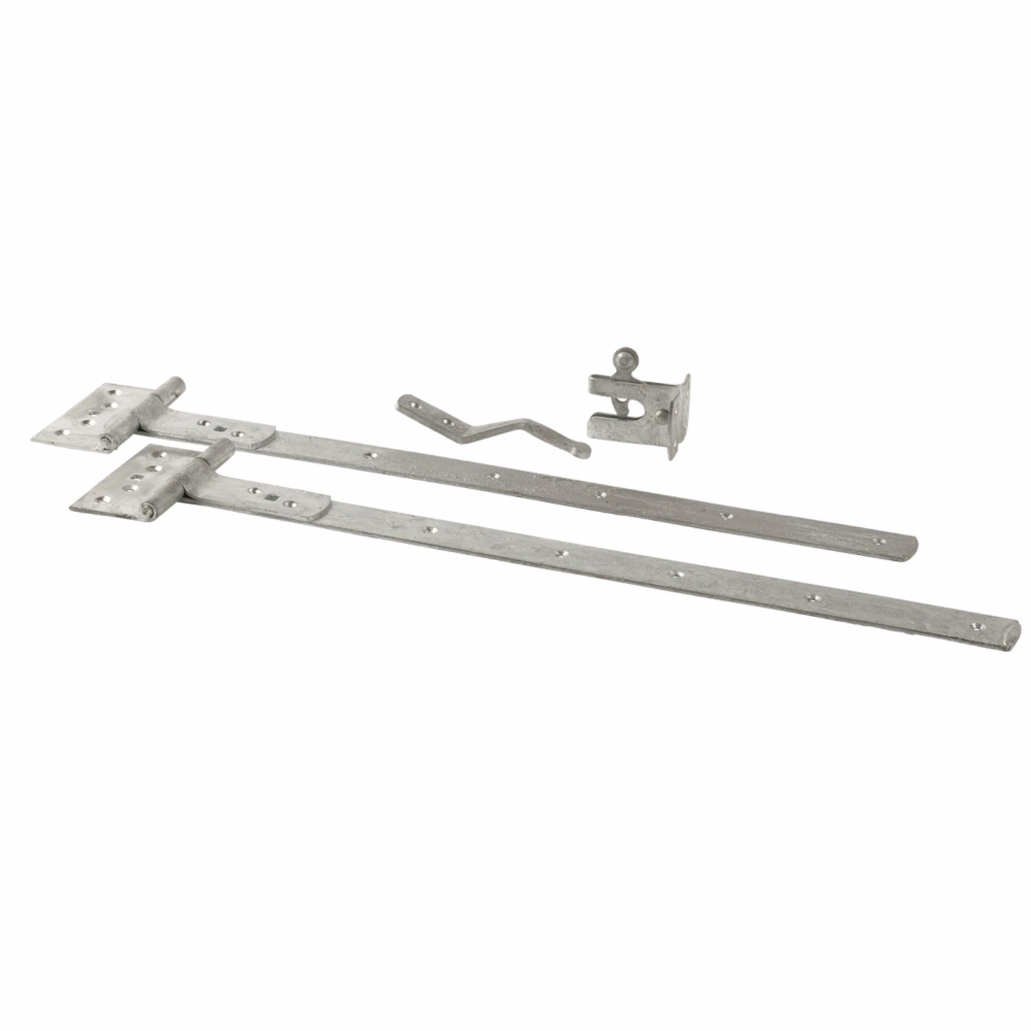 Beschläge-Set für Gartentor: Scharniere, Schlossfalle und Zubehör für Holztore.