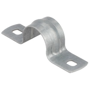 Verzinkte Kirchhoff Rohrband-Doppelschelle 16 mm, 5er-Set zur Befestigung von zwei Rohren.