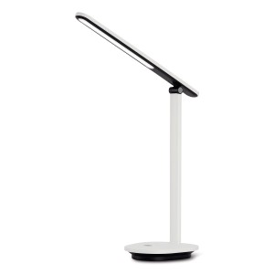 Weiße Philips LED Schreibtischleuchte Ivory mit Akku für flexibles Licht.