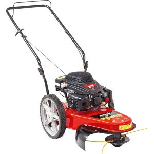 MTD Wiesenmäher und Trimmer WST 5522, ein Benzin-Rasenmäher in Rot und Schwarz.