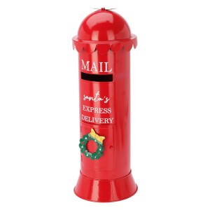 Weihnachts-Briefkasten aus Eisen 19 cm x 53 cm Rot
