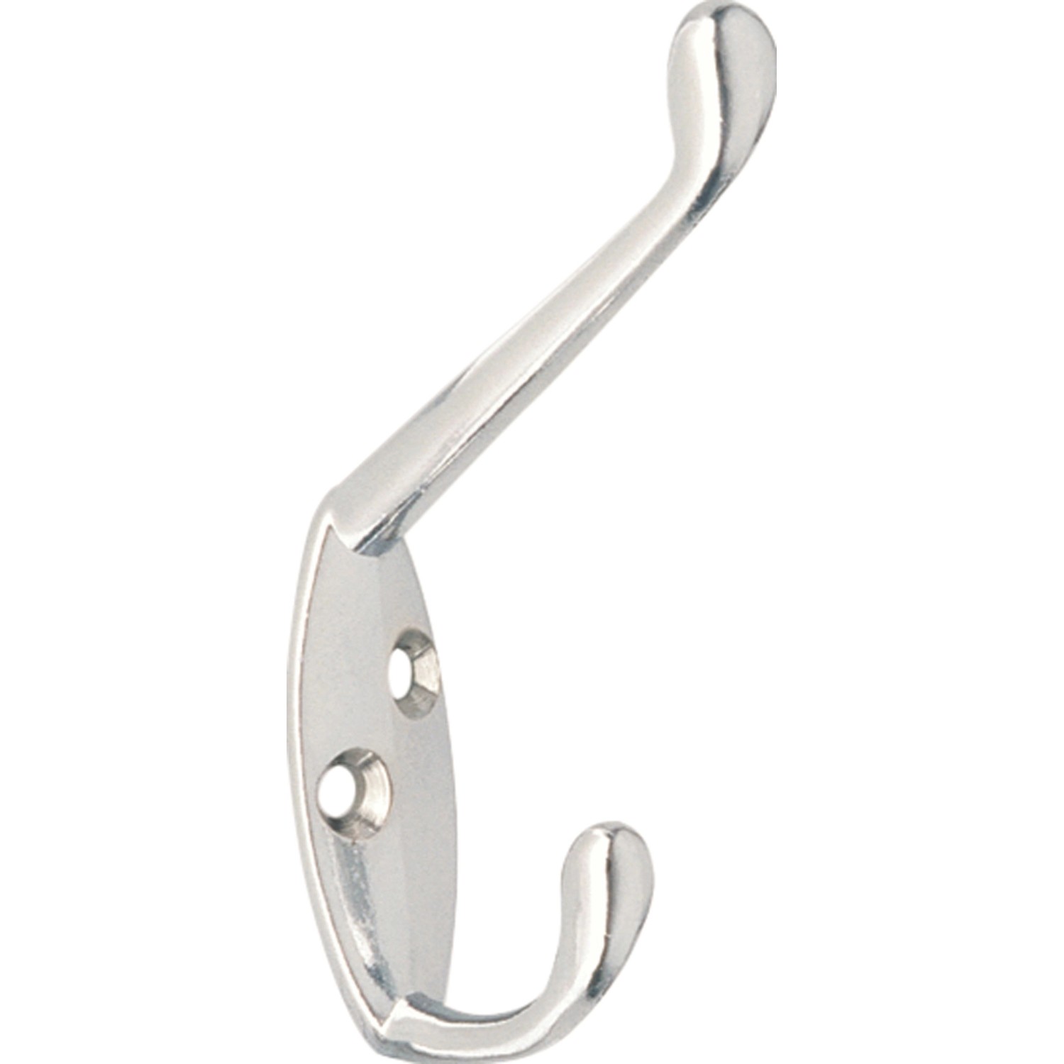 Glänzender, verchromter Wandhaken 745 aus Metall für die einfache Montage.
