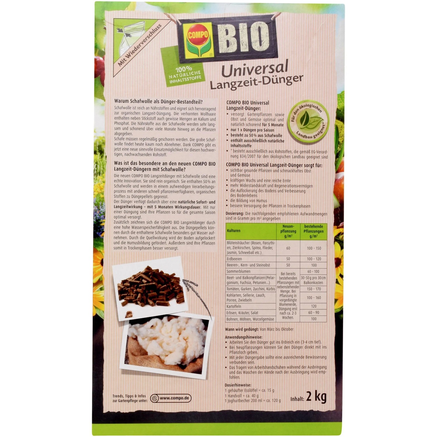 Compo Bio Universal Langzeit-Dnger mit Schafwolle 2 kg kaufen bei OBI