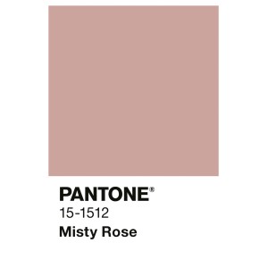 Farbmuster Alpina Innenfarbe Pantone Misty Rose 15-1512. Eine matte, zarte rosa Wandfarbe.