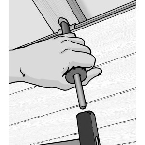 Hobby Nagler für Profilkrallen im Einsatz zur Paneel-Befestigung.