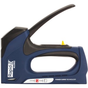 Rapid Handtacker ALU953, kraftsparend, blau/schwarz, für Klammern und Nägel. Ideal für Heimwerker.