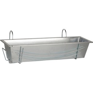 Blumenkasten Zink mit Halterung, 18x60x27cm, für Balkon & Garten.