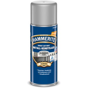 Hammerite Metall-Schutzlack Spray, Silber glänzend, 400ml Dose. Rostschutz, Grundierung und Lackierung in einem.
