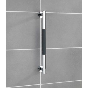 Wenko Wandhaltegriff Secura, 50,5 cm, schwarz, Edelstahl, für mehr Sicherheit im Bad.