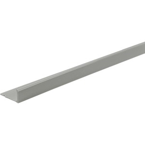 Graues, glänzendes Winkelprofil aus PVC, 6x23x2500 mm, für Fliesenabschlüsse und Ecken.