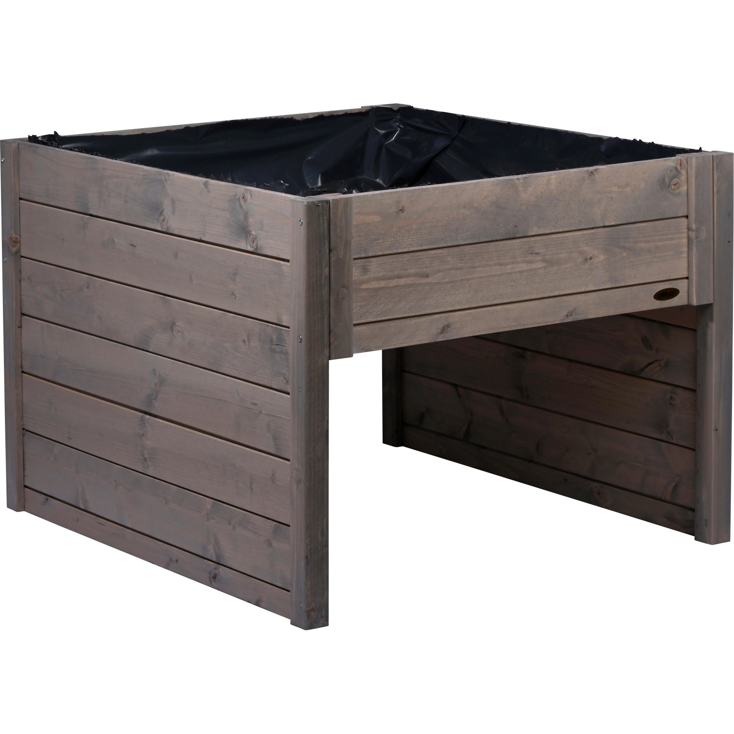 Dobar Mährobotergarage mit Pflanzkasten, grau, aus Holz. Schutz für Rasenmähroboter.