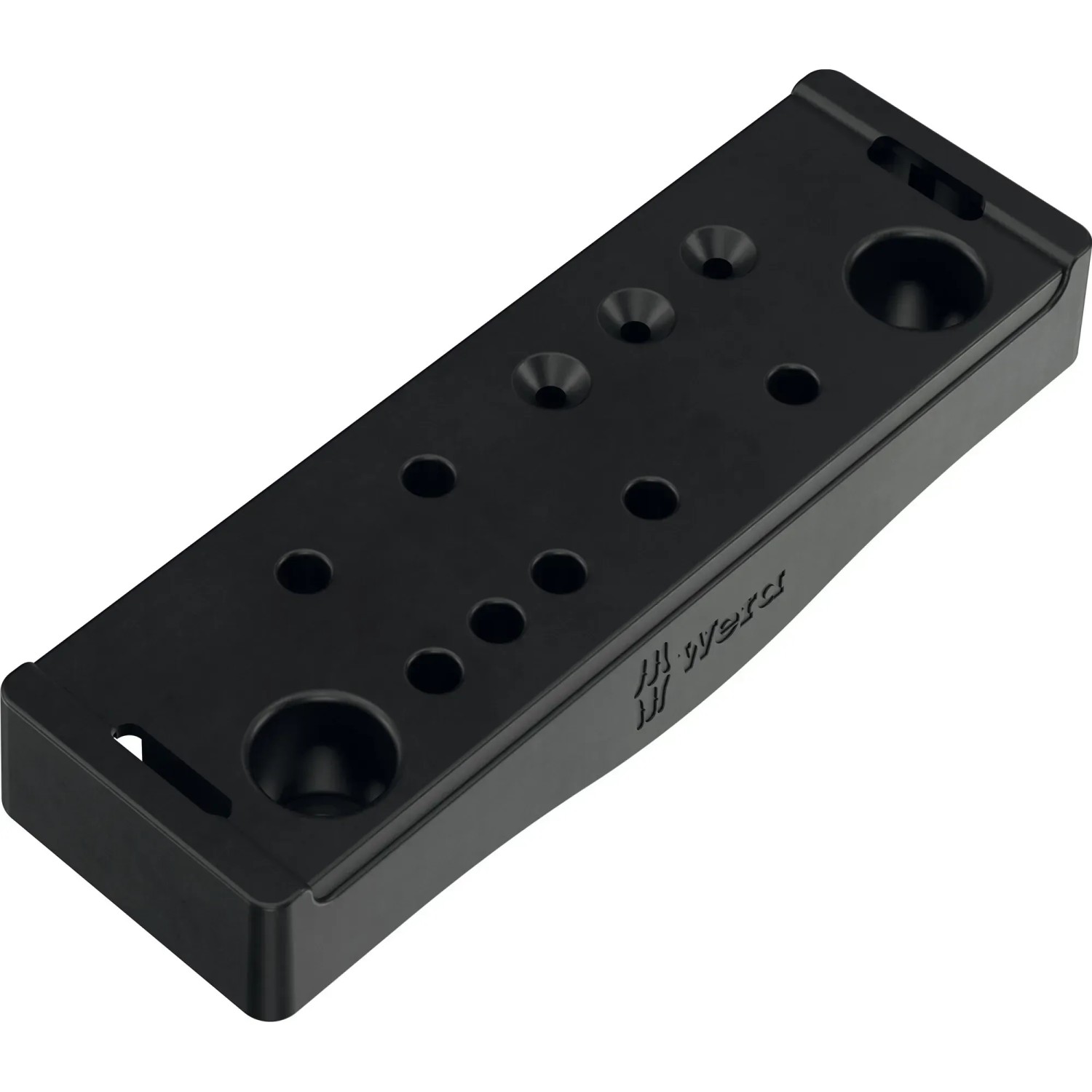 Schwarzes Wera Rack-Seitenteil für Adventskalender 2025 Schraubwerkzeug-Set.