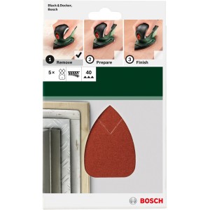 Bosch Multischleifblätter DIY K40, Körnung 40 für Multischleifer, zum groben Schleifen von Holz.