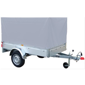 Stema Anhänger Basic 750 kg mit Hochplanenset 80 cm, lichtgraue Plane.