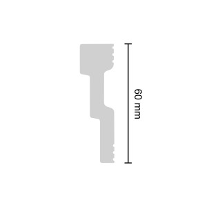 Decosa Zierprofil Veronique, 2er-Pack, 2 m, weiß, Querschnitt mit Maßangabe.