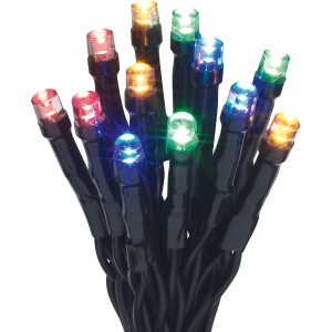 Mehrfarbige LED-Lichterkette, 1,42 m, für Innen- und Außenbereich.