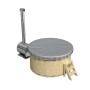 Finntherm Hot Tub Bergen Abdeckung, grau, Ø 200 cm. PVC Poolabdeckung für Badefass.