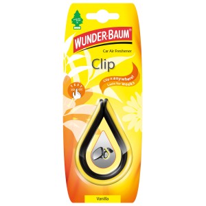 Wunderbaum Clip Vanilla Lufterfrischer für Auto, gelb/schwarz.