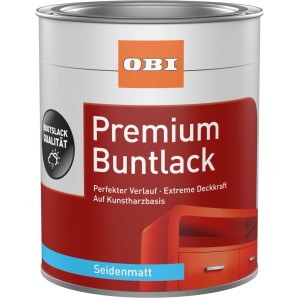 Dose OBI Premium Buntlack Rapsgelb, seidenmatt, 125ml. Buntlack für Innen- und Außenbereiche.