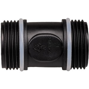 Einhell Vorfilter 12 cm für Pumpen und Hauswasserwerke, schwarzes Kunststoffgehäuse mit Gewindeanschlüssen.