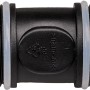 Einhell Vorfilter 12 cm für Pumpen und Hauswasserwerke, schwarzes Kunststoffgehäuse mit Gewindeanschlüssen.