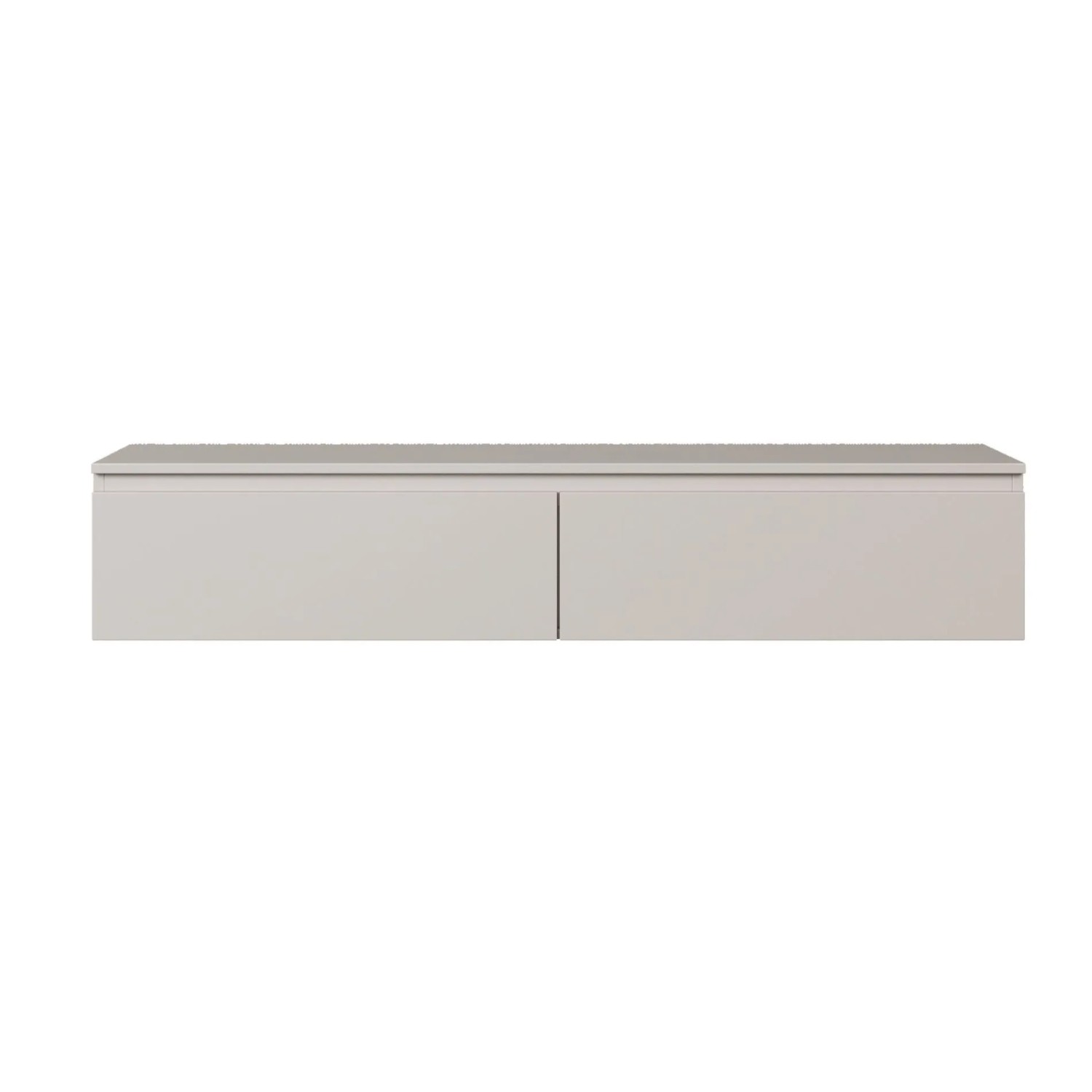 Modernes Selsey TV-Hängeboard Bemmi, 150 cm, Kaschmirgrau, matt, zwei Klappfächer, TV-Schrank.