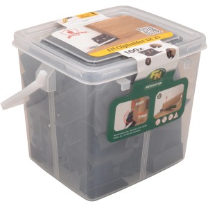 FN Neuhofer Leistenclips CH23, 100er Pack in transparenter Box. Clips zur Montage von Sockelleisten.
