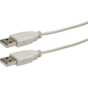 Schwaiger USB 2.0 Kabel, 1,5 m, hellgrau, mit zwei USB-A Steckern für Computer & Multimedia.