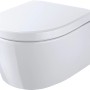 Geberit iCon Wand-WC, Tiefspüler, spülrandlos, verkürzt, mit WC-Sitz, Weiß.