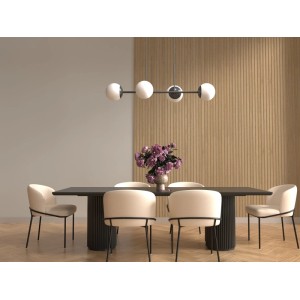 Denpanels Akustikpaneel Melamin Eiche Dunkel Filz Beige 240 cm x 60 cm